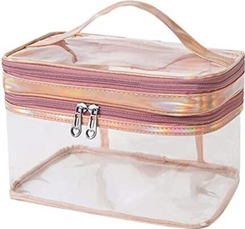 Doppelschichtige, transparente Make-up-Tasche, wasserdicht,