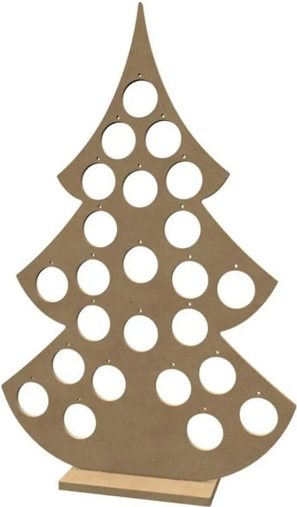 Sapin de Noël Avent en bois artisanal de 58 cm de hauteur