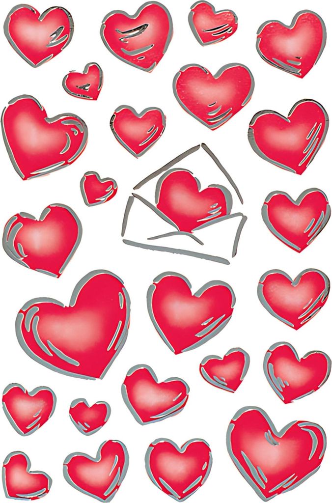HERMA DECOR stickers hearts&letters silver embossed 2 Produktbild 