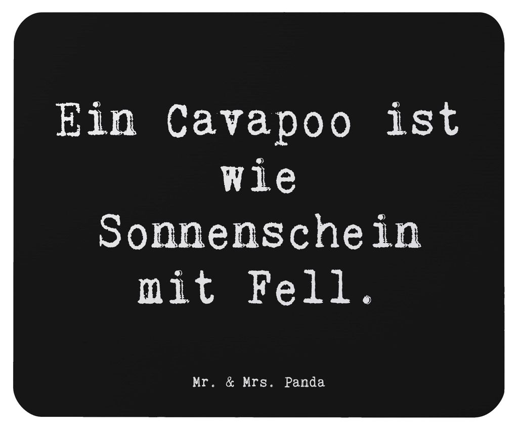 Mr. & Mrs. Panda Mouse Pad Spruch Cavapoo Sonnenschein - Schwarz - Geschenk, fröhlicher Hund, mit Fell, intelligente Hunde, Hunderasse, Mousepad, ...