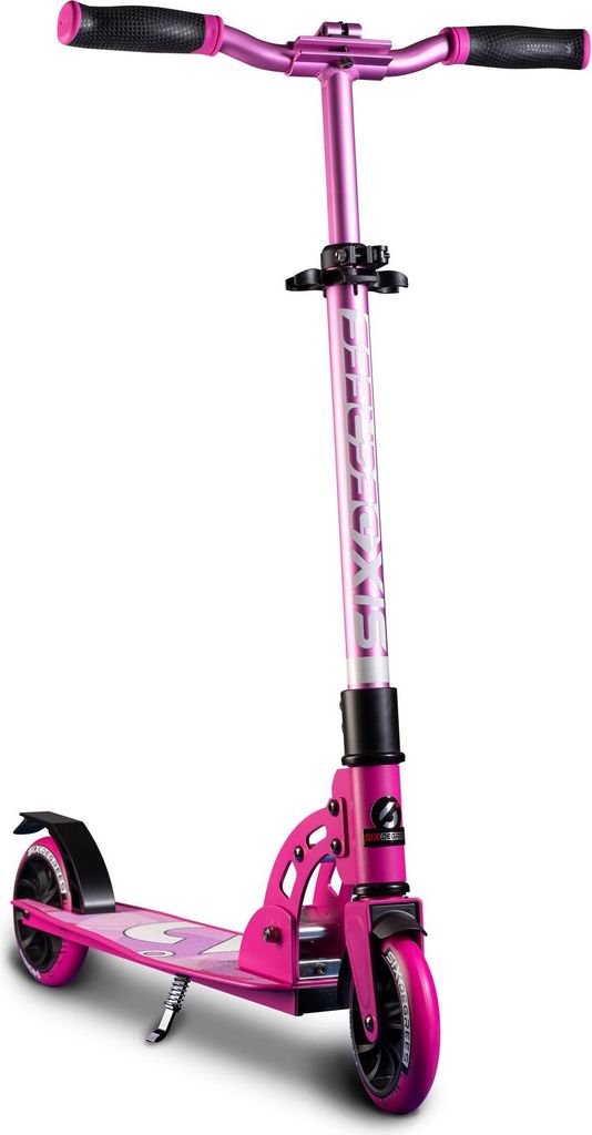 SIX DEGREES Aluminium Scooter Junior mit Klappmechanismus u. Ständer, 145 mm, höhenverstellbar, , pink