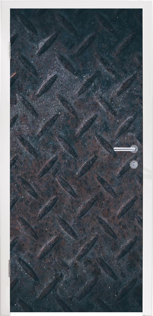 MuchoWow Türtapete Selbstklebende Türfolie Rost - Metall - Platte 90x205 cm Türposter Türaufkleber Klebefolie Türklebefolie - Türaufklebern