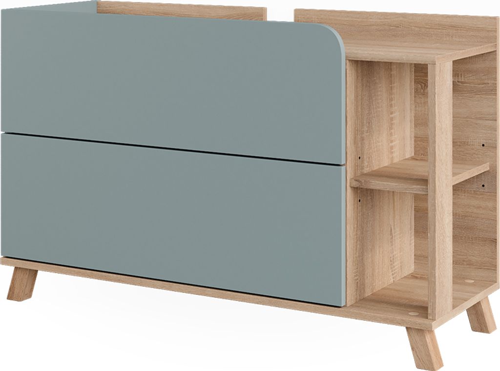 Waschbeckenunterschrank Vicco Karen Sonoma/Blau 100 x 65 cm Produktbild 