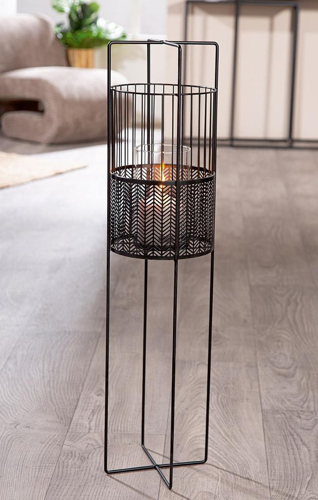 Gilde Windlicht, Revel, Metall, schwarz, VE 2, D. 20 cm Produktbild 