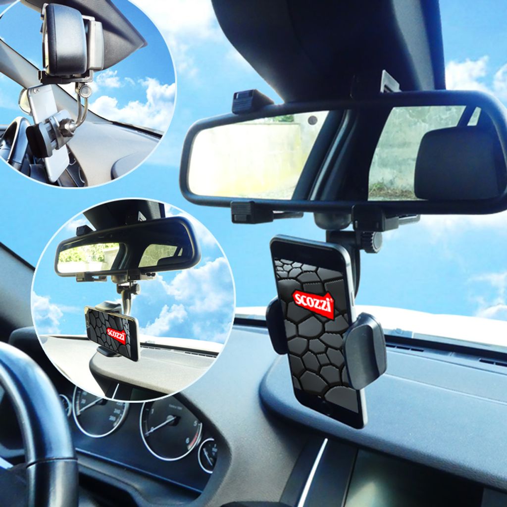 scozzi® Handyhalterung Auto Rückspiegel