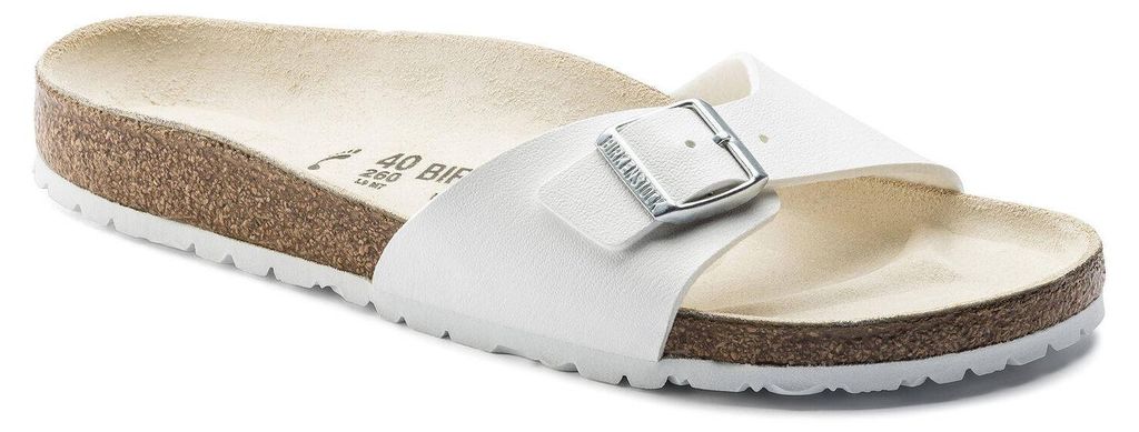 Birkenstock Madrid Damen-Pantoletten in Weiß – weite Produktbild 