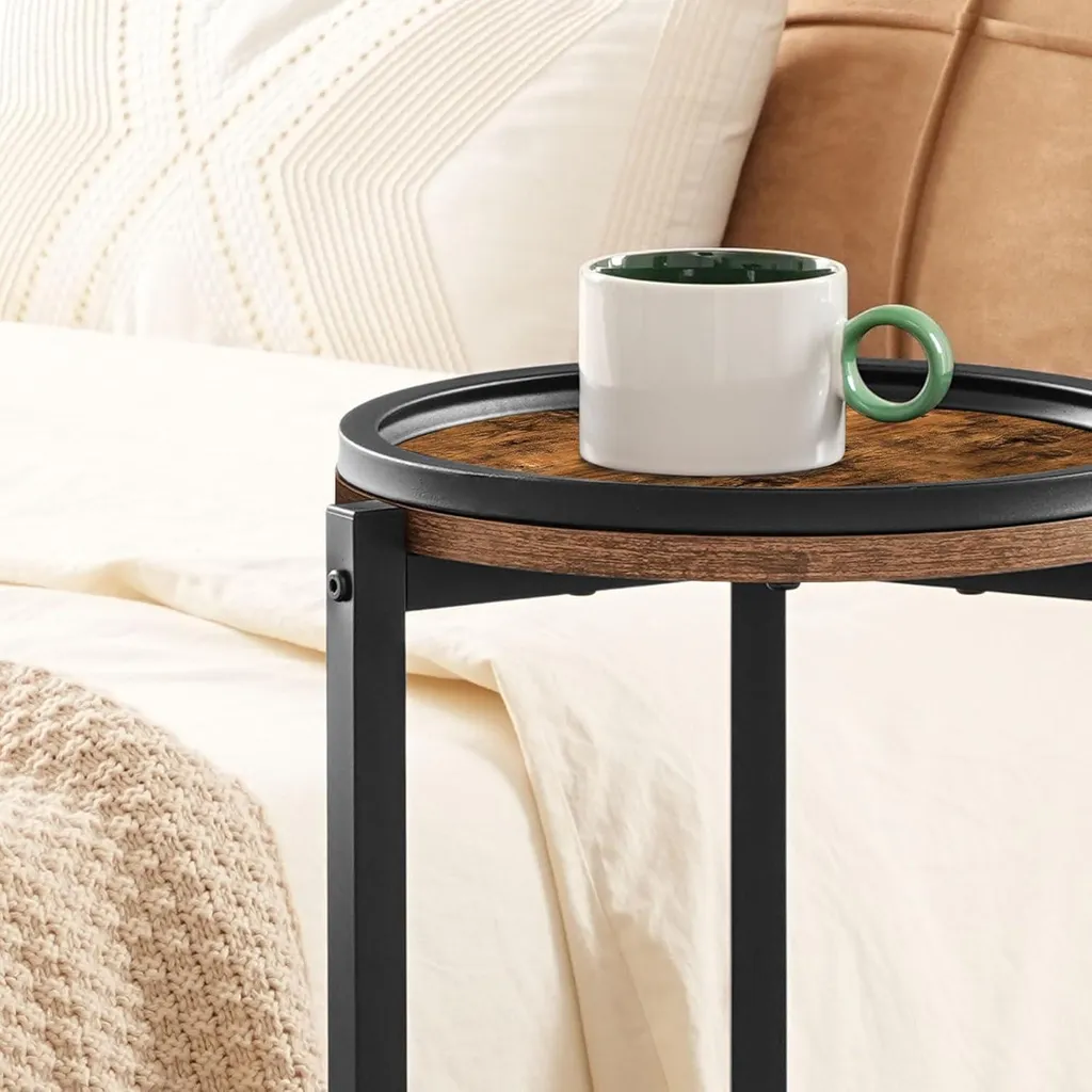 Sellette Haute Décorative Style Industriel Table de Chevet 30x30x72cm