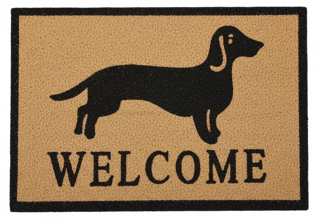 Alfombrilla Relaxdays de fibra de coco, con diseño de perro Imagen del producto 