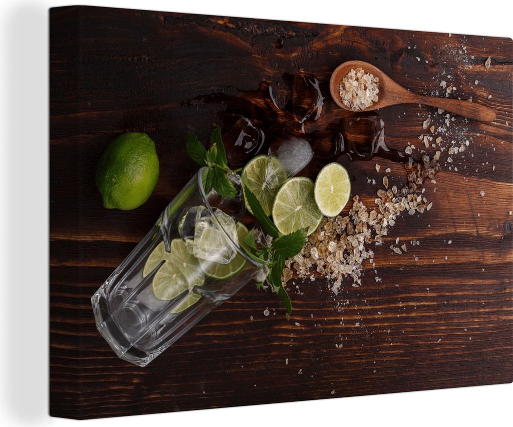 OneMillionCanvasses - Leinwandbilder - 150x100 cm, Cocktail - Obst - Limette, Wandbilder Kunstdruck Wanddekoration - Foto auf Leinwand - Gemälde...