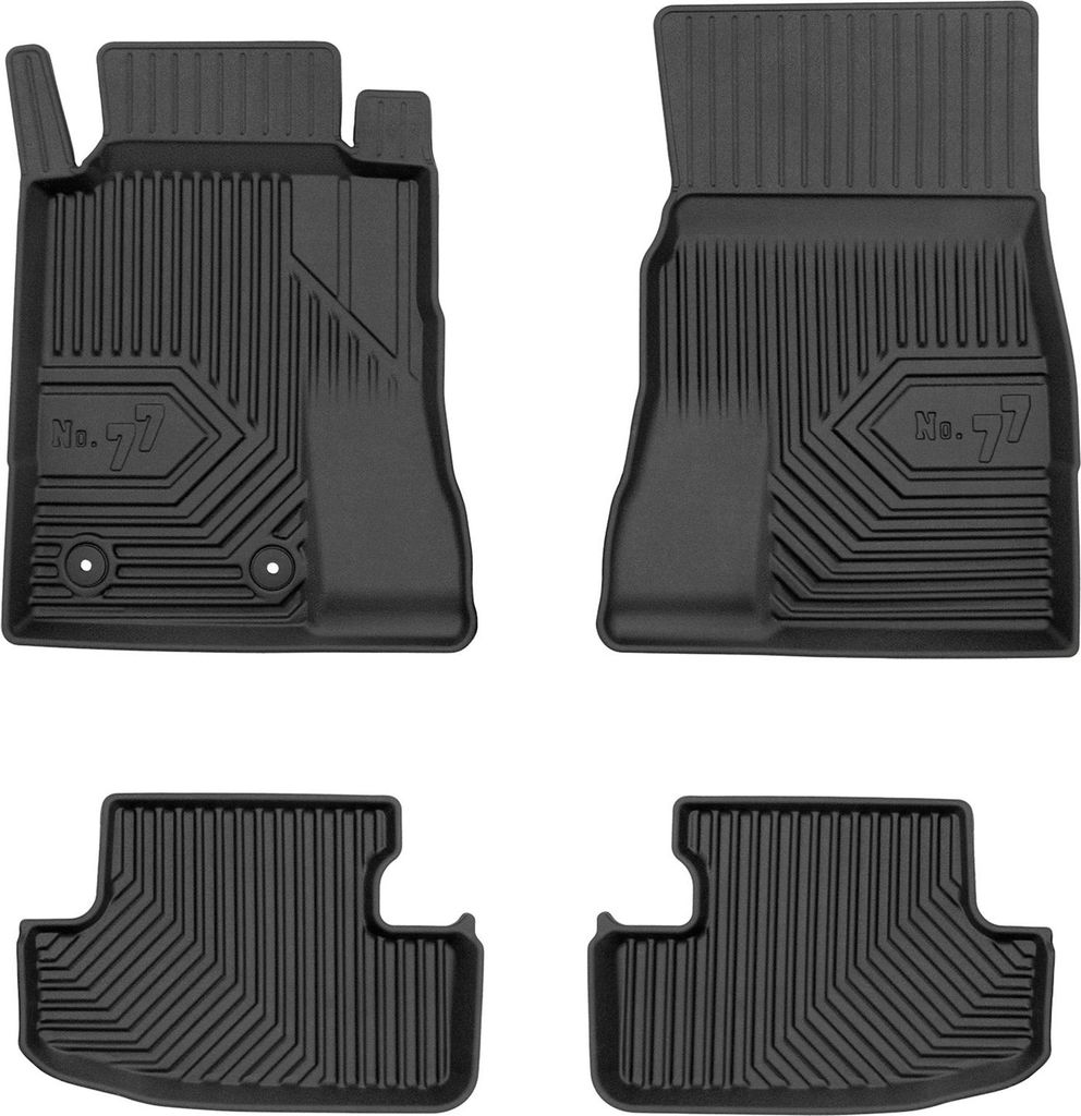Fußmatten Gummimatten No.77 für Ford Mustang VI 2014-2023 TPE Schwarz 4 tlg