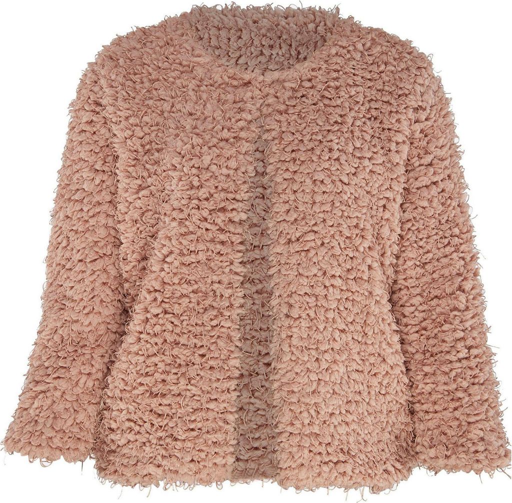 Frou-Frou Jacke aus flauschigem Teddy-Fleece, Rosa, sehr weich und bequem