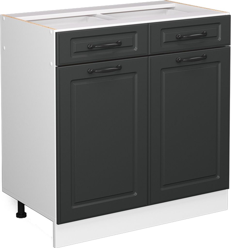 Küchenunterschrank Vicco R-Line Anthrazit Landhaus 80 cm ohne Arbeitsplatte, Model 37237