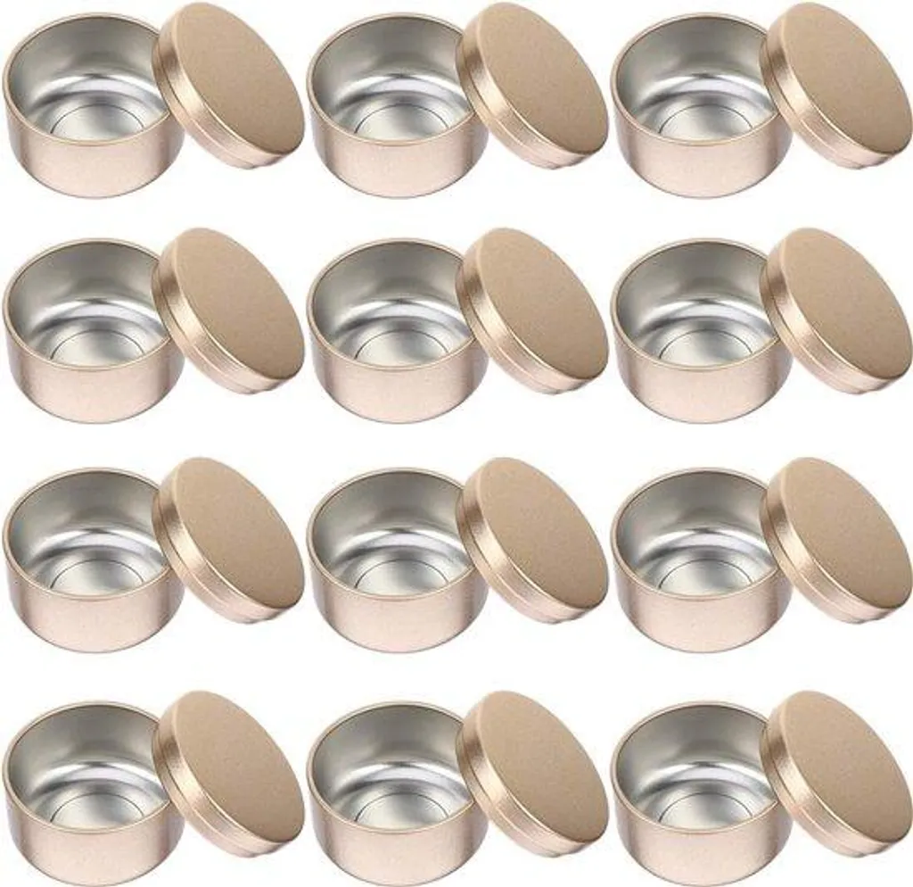 Boîtes en aluminium vides pour bougies : 12 pièces avec couvercles hermétiques
