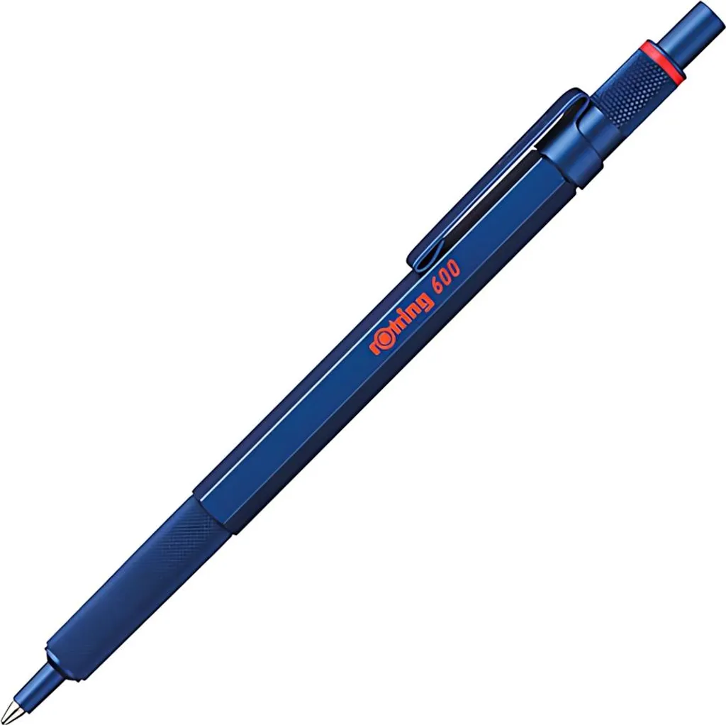 rOtring 600 Penna a Sfera Blu Metallizzato - Corpo in Metallo Design Iconico