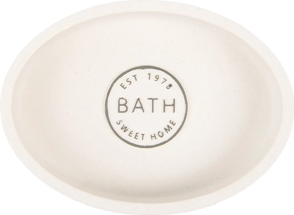 Accessorio Bagno Clayre & Eef Portasapone 14x10x3 cm Bianco Antiscivolo