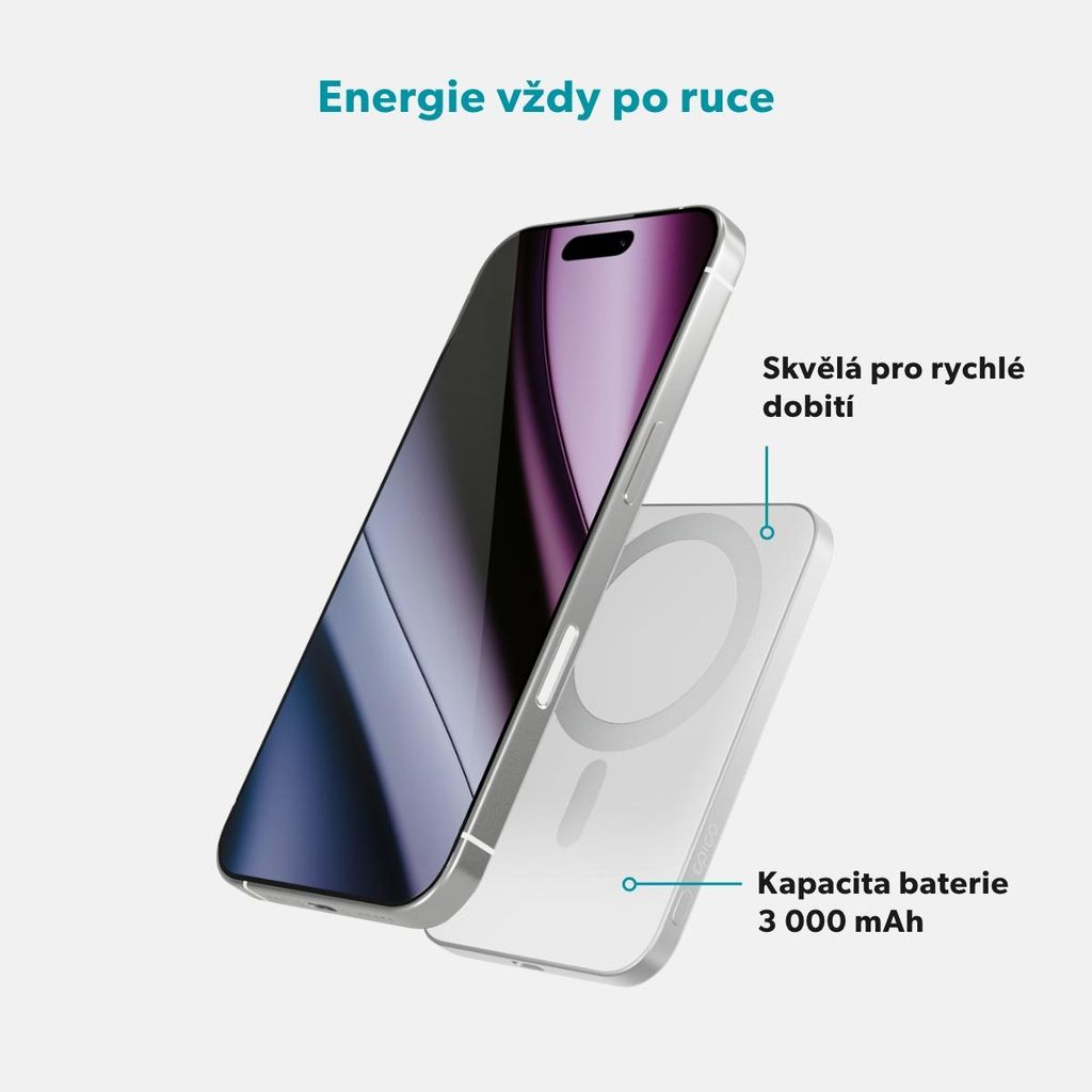 Epico 3000mAh Alu Mag+ Power Bank EM31 - Silber