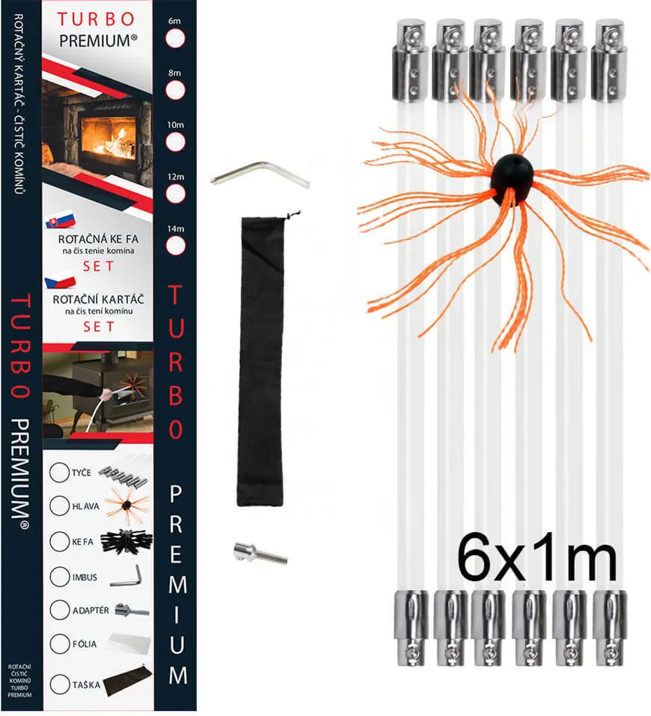 Spazzola rotante per camino TURBO Premium® - 6 m