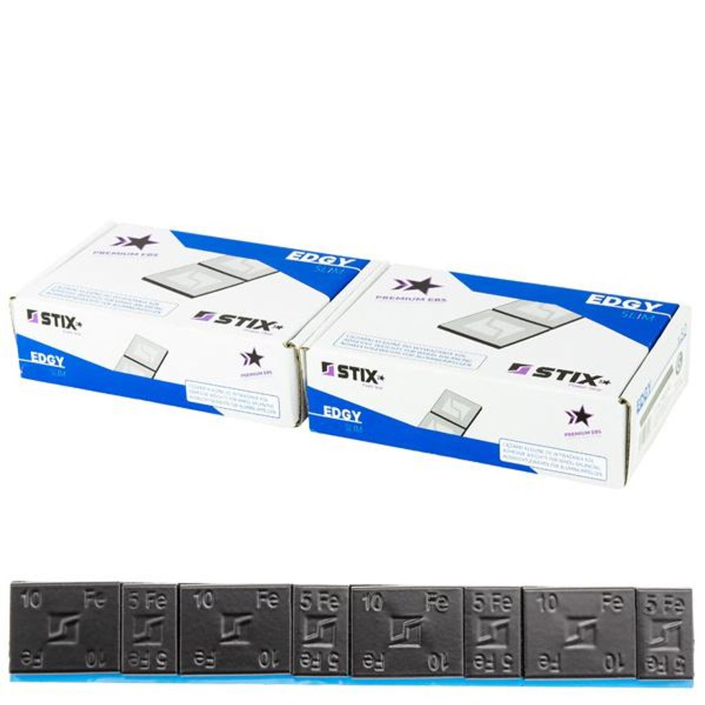 100x STIX Edgy Slim Black Klebegewichte 60 g 5g+10g für Alufelgen