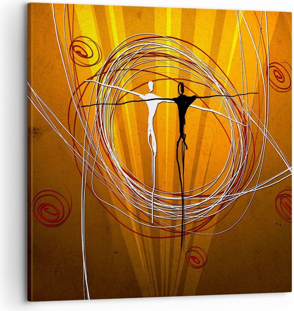 Bild auf Leinwand - Leinwandbild - Leute Tanz Linien Tapeten - 60x60cm - Wand Bild - Wanddeko - Leinwanddruck - Bilder - Kunstdruck - Wanddekoratio...