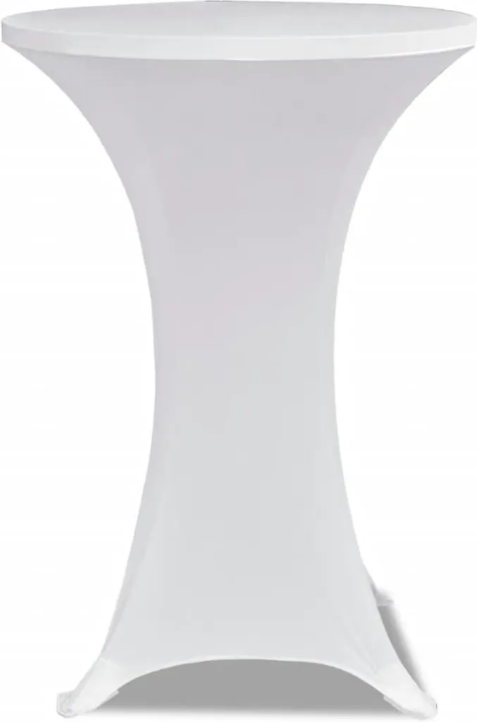 2 Pezzi Copritavolo per Tavolino Alto da Giardino Ø70 cm - Bianco Chic - 4