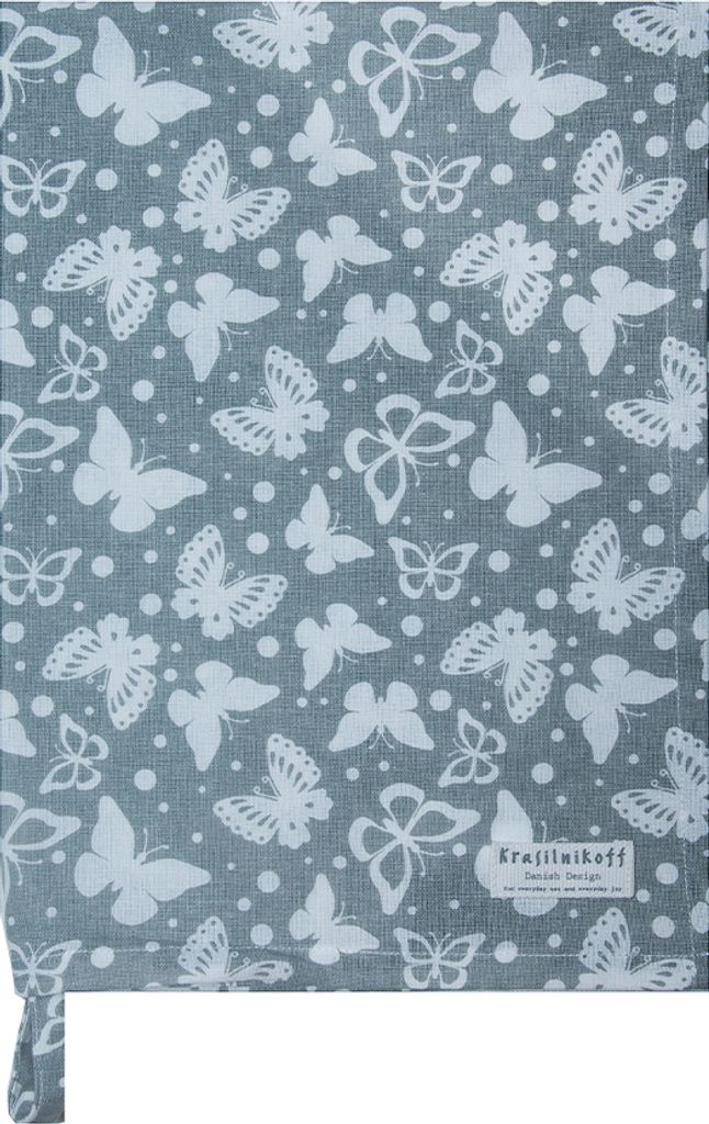 Krasilnikoff – Geschirrtuch KW12940 – Butterflies / Schmetterlinge, grey