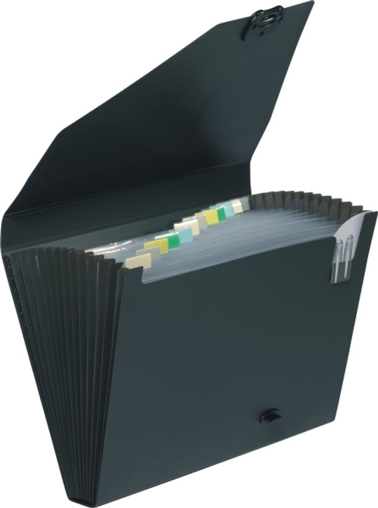 Fächermappe A4 PP 13 Fächer schwarz