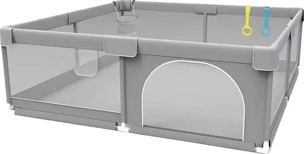 Aire de jeux modulable gris clair 150x150 avec protection renforcée
