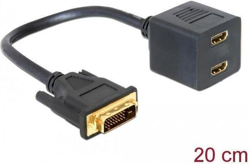 DELOCK DVI Adapter DVI(24+1) -> 2x HDMI St/Bu