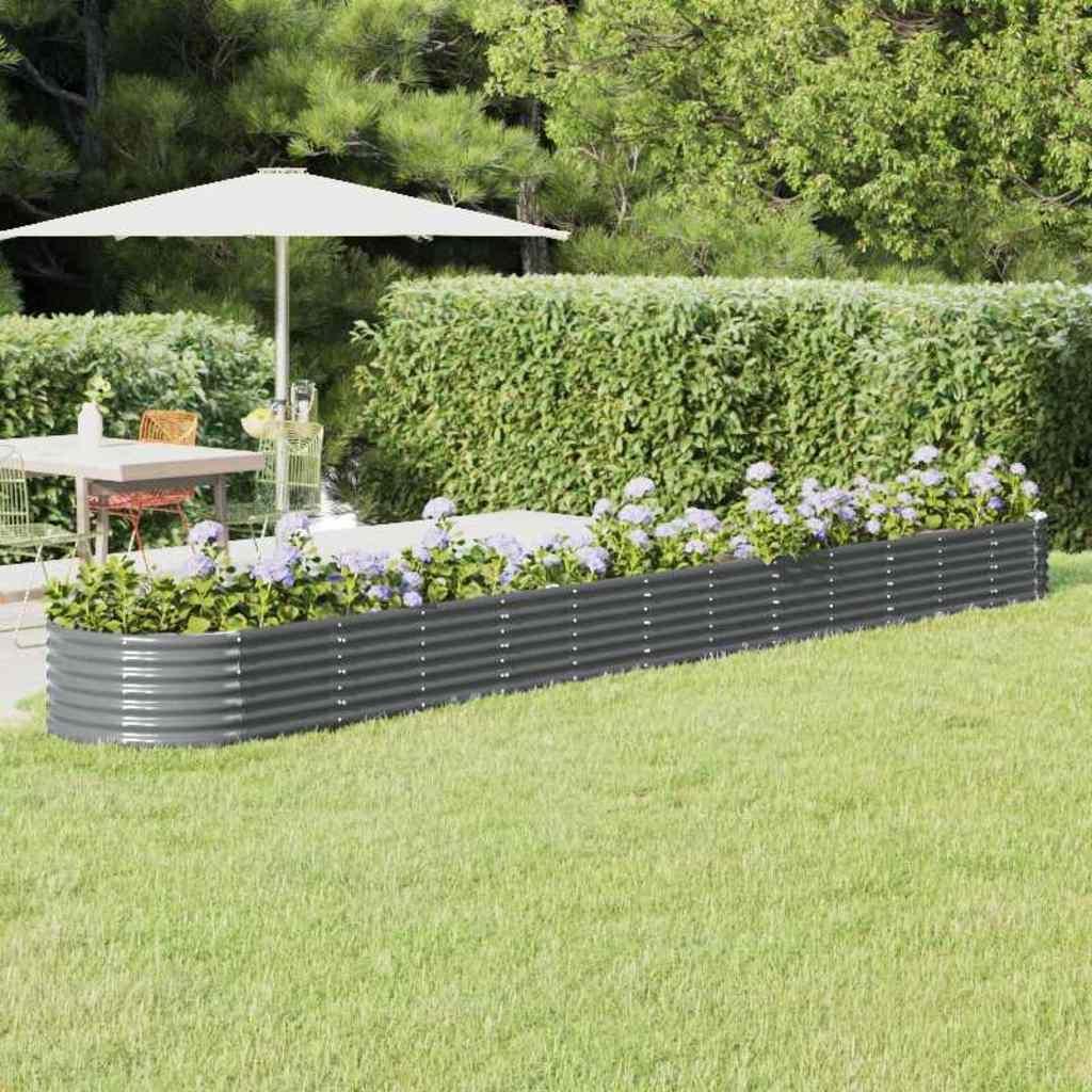 vidaXL Verhoogde plantenbak, verzinkt staal, 512x80x36 cm, Productafbeelding 