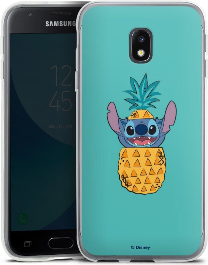 DeinDesign Handyhülle für Samsung Galaxy J3 Duos (2017) Silikon Hülle Case Smartphone Schutzhülle Ananas Disney Lilo & Stitch