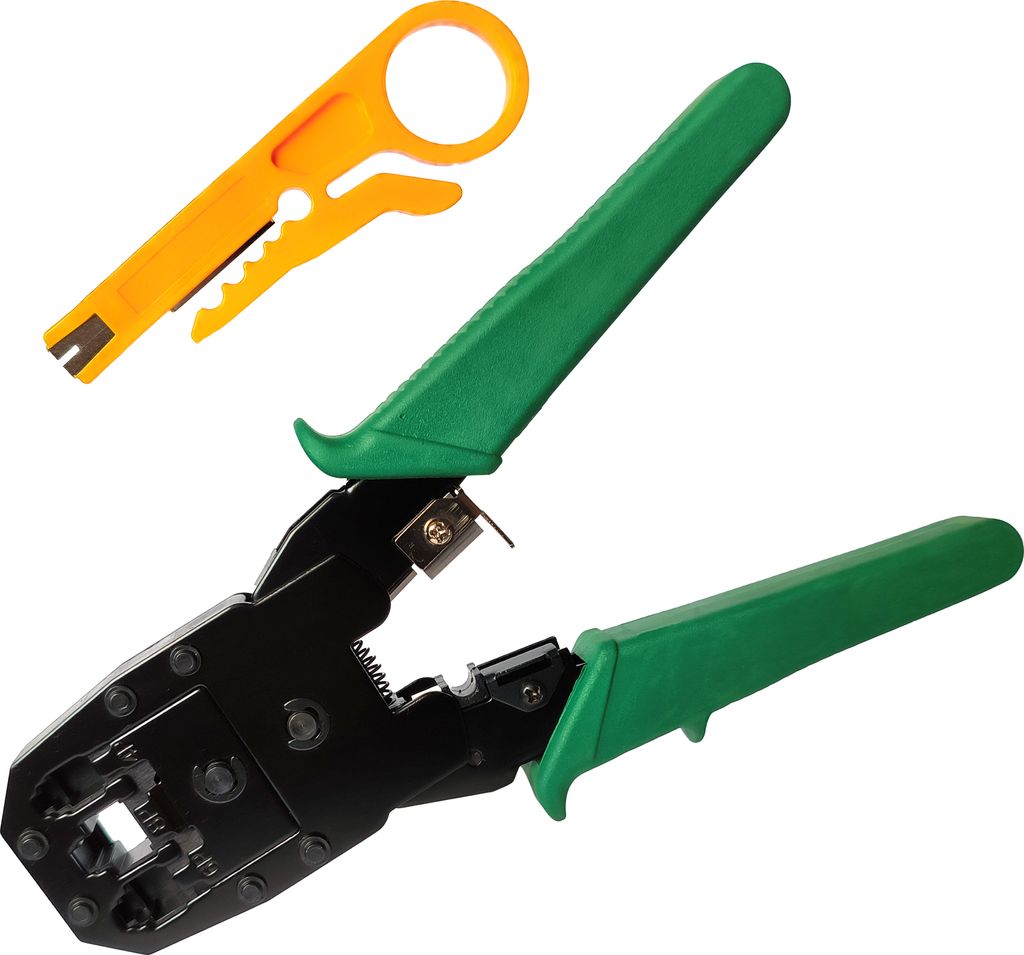 Crimpzange Set RJ11 RJ12 RJ45 Zange für Modularstecker Westernstecker 8 6 4 pol.