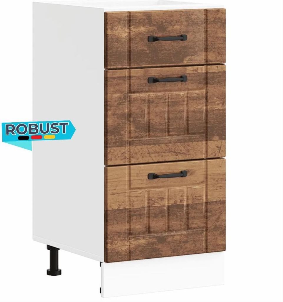 Küchenunterschrank MARO Altholz-Optik 40x46x81,5 cm | Küche Unterschrank mit Schublade