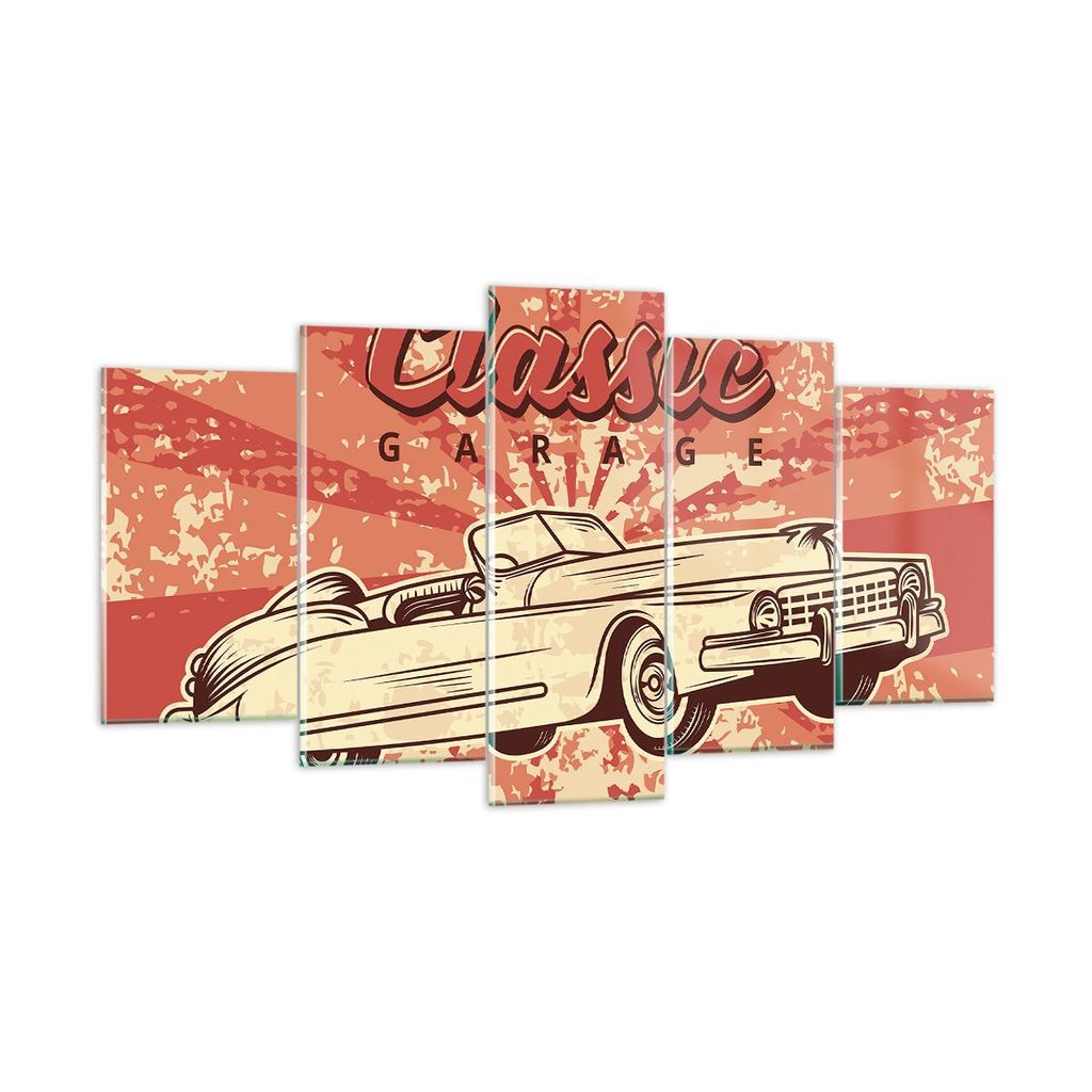 Bilder auf glas - Auto klassisch - 160x85cm - Glasbilder - Wandbilder - Kunstdruck - zum Aufhängen bereit - Wanddekoration aus Glas - Glas Bilder ...
