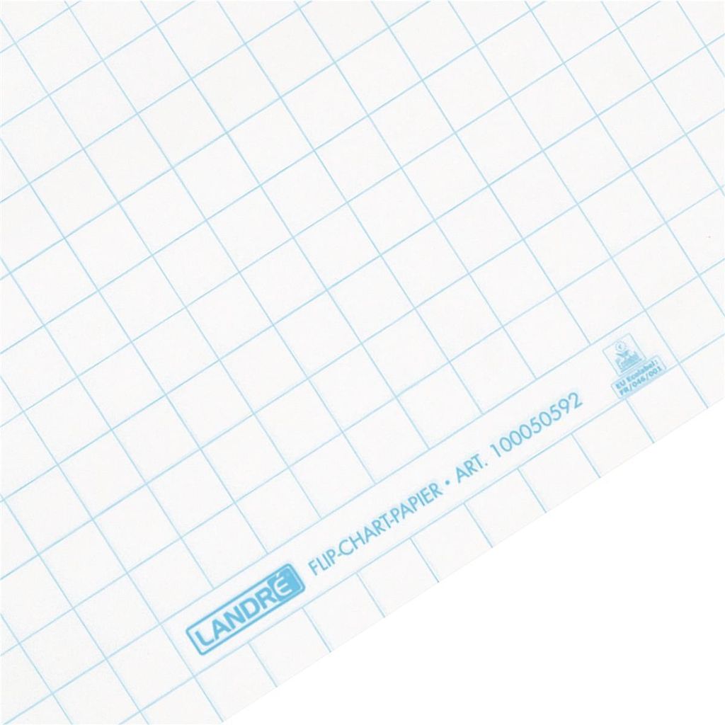 Landré Flipchartblock - kariert - 5 x 20 Blatt - 68 x 98 cm - weiß