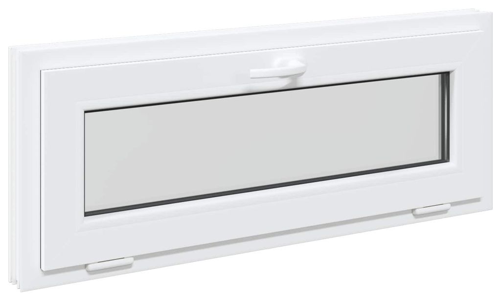 Kellerfenster RISOR 110 x 40 cm PVC und Glas Weiß