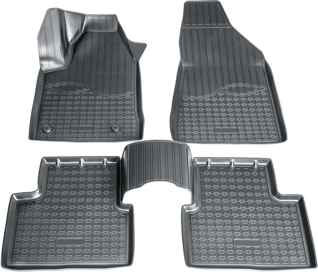 QUEMAR Tappetini Auto compatibili con Alfa Romeo Giulietta 2010-2016/ Kit Tappeti Moquette e Gomma su Misura (Set 2 Anteriori+2 Posteriori)/Ricami e Colori Personalizzati (Bordo Rosso, 2 Ricami