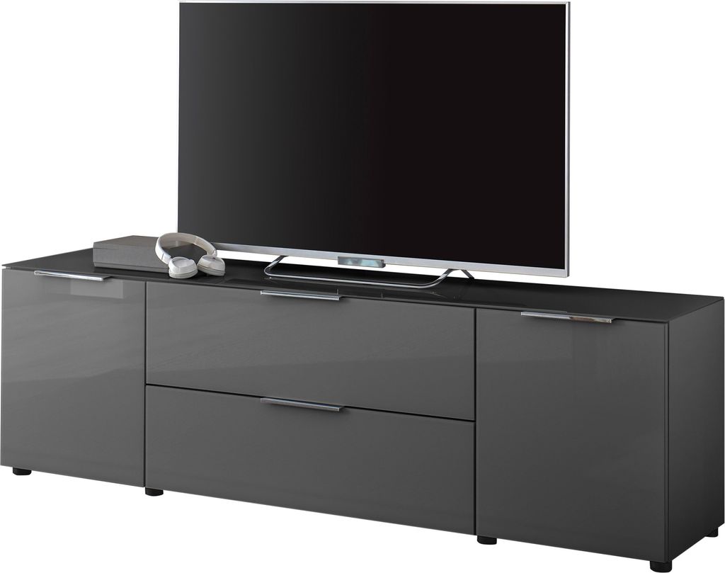 TV-Lowboard >Sean< in Anthrazit, - 180x55x40 cm Produktbild 