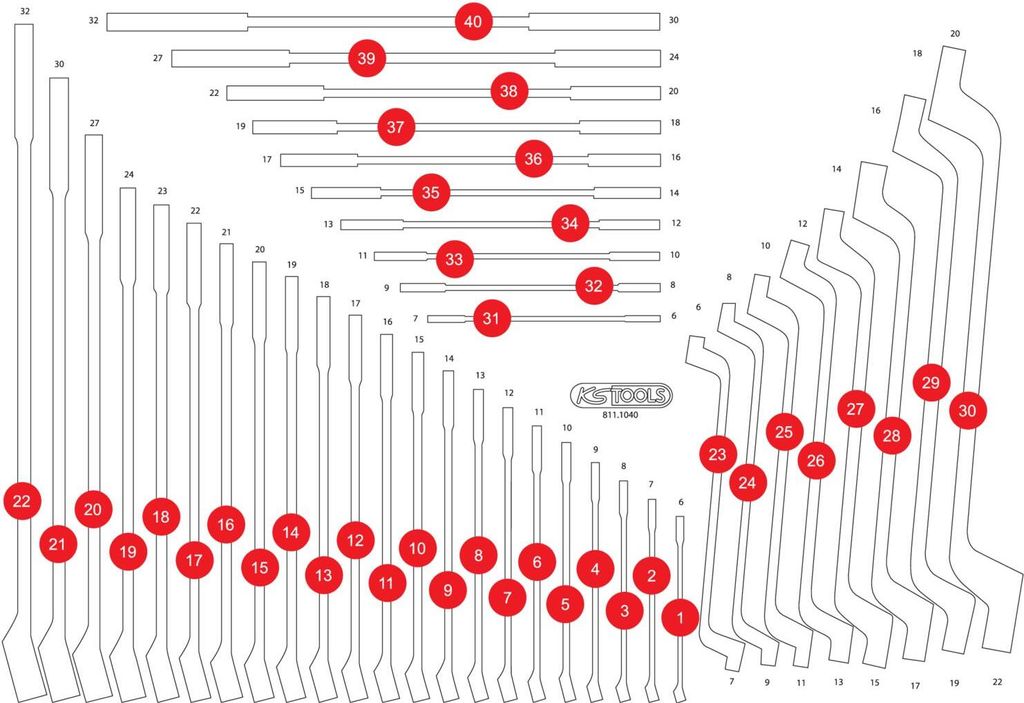 KS Tools Leere Schaumstoffeinlage zu 811.1040, 811.1040-97