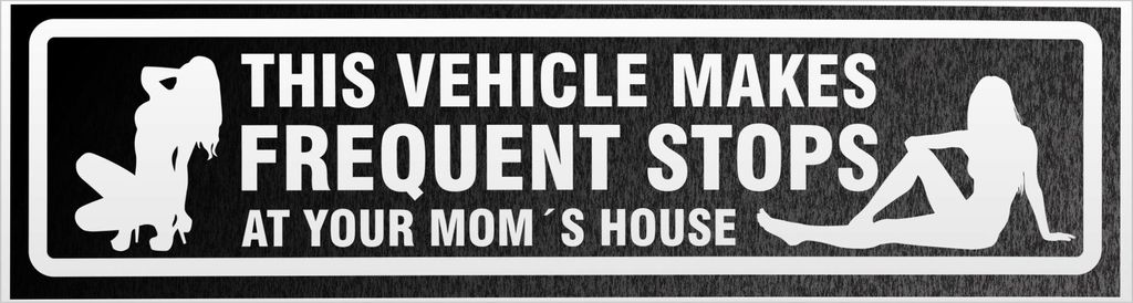 Kiwistar Frequent Stops Your Mom invertiert Magnetschild Schild magnetisch - 20cm Schwarz - reflektierend - Magnetfolie für Auto PKW Kfz