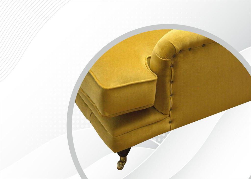 Chesterfield 2 Sitzer Gelb Couchen Polster Sofas Designer Möbel Wohnzimmer Neu