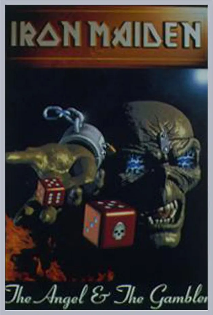 Affiche Iron Maiden Angel & Gambler avec cadre Shinsuke argent 61x91,5 cm