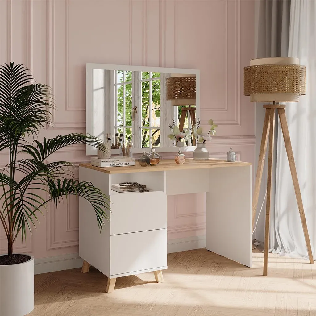 Gagnez de la place : coiffeuse Vicco Karen 110cm avec tiroirs de rangement