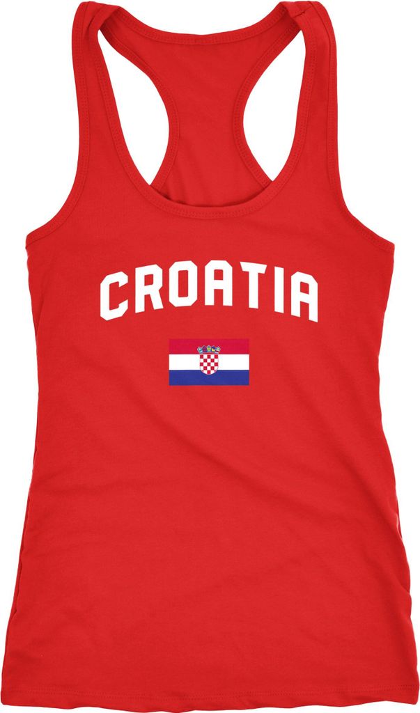 Damen Tanktop Kroatien Croatia Hrvatska WM Fußball Weltmeisterschaft 2018 World Cup Fan-Shirt Moonworks rot XXL