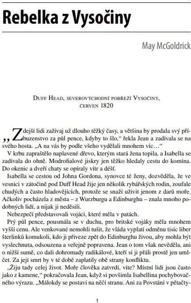 Lecture Évasion Rebelka z Vysočiny McGoldrick - Cadeau Idéal Roman