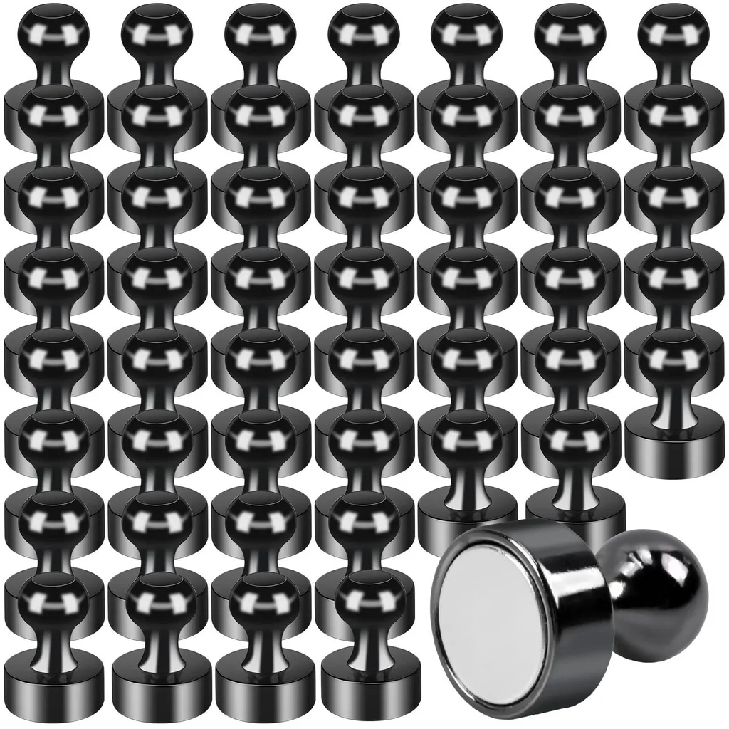 50 Aimants Néodyme Noirs 12x16 mm Puissants pour Frigo et Tableaux