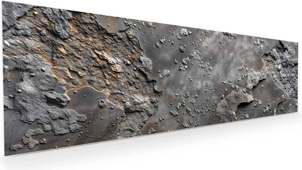Glasbild 120x40cm in XXL für Wohnzimmer, Schlafzimmer Motiv Verwitterte Oberfläche