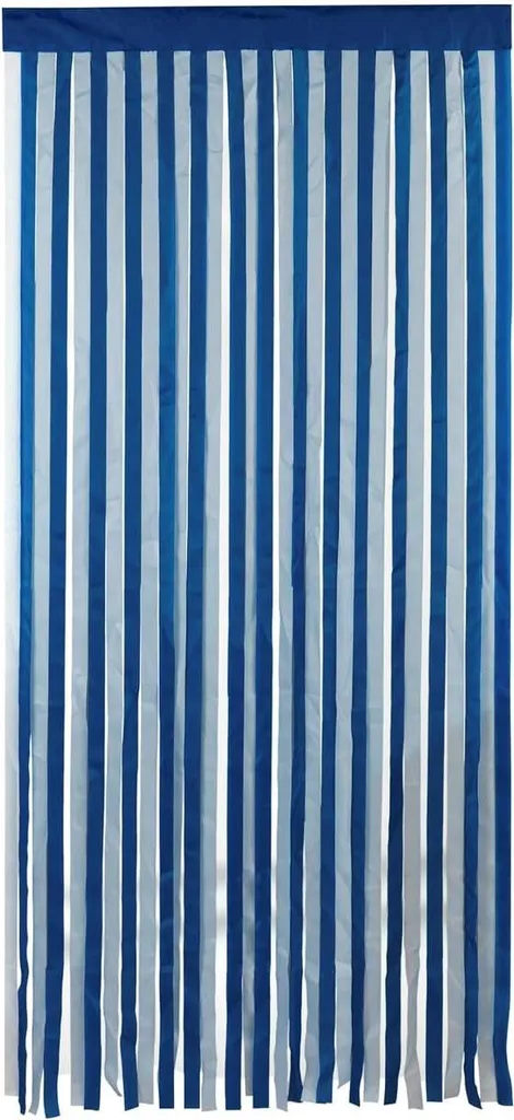Moustiquaire de porte 90 x 200 cm bleu blanc pour aérer sans insectes