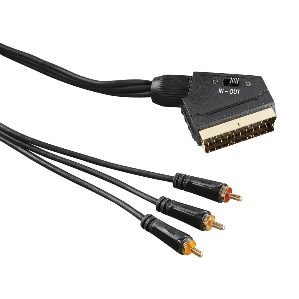 Câble Vidéo Péritel vers 3 Cinch : Solution Anti-Interférences de 1,5m - 2