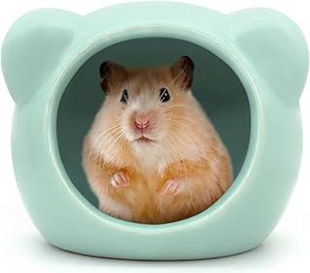 Andiker Hamsterhaus aus Keramik, niedliche Tierform, Hamsterhöhle, Sommer, Cooles Kleintierversteck Lebensraum Nachbildung für Zwerghamster, Renn...