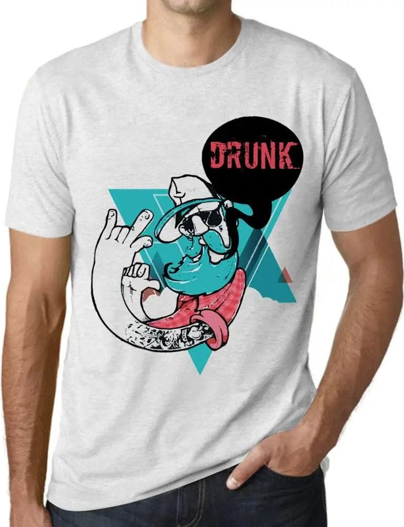 Herren Grafik T-Shirt Funky Grampa Drunk Öko-Verantwortlich Vintage Jahrgang Kurzarm Lustige Druck Geburtstag Geschenk Mann